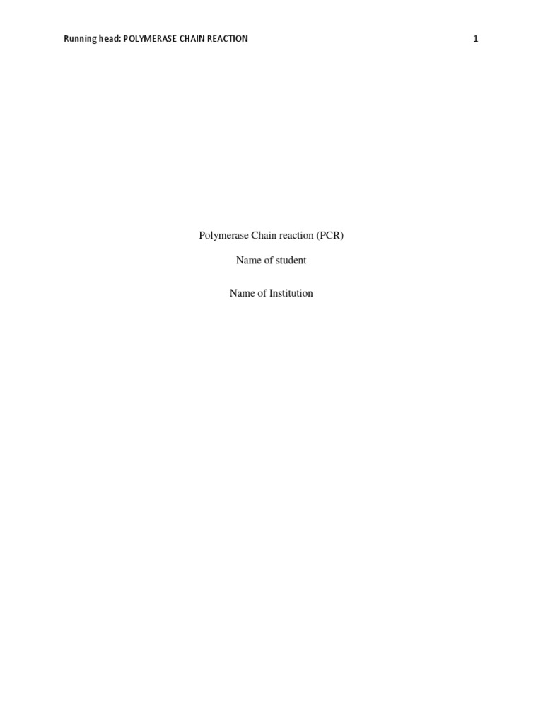 Polymerase Chain Reaction | PDF | Polymerase Chain Reaction | Primer ...