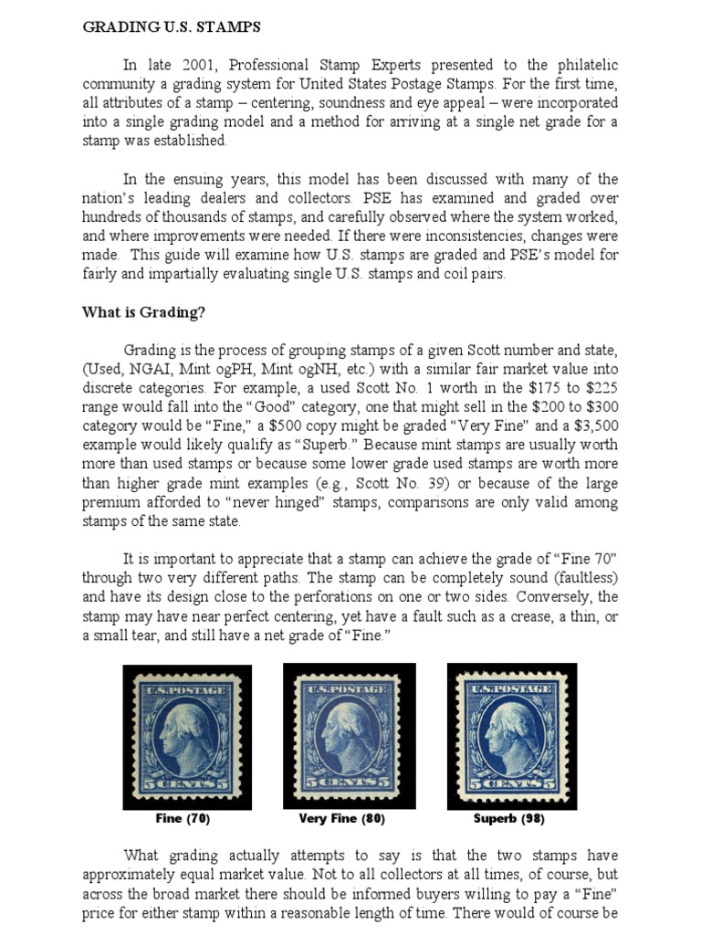 Grading of stamps Postage Stamp Philately