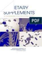 Dietary supplements a framework for evaluating safety