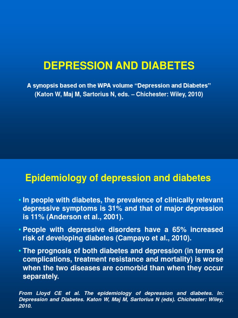 Depression and Diabetes Slides ENG | PDF | Major Depressive Disorder ...