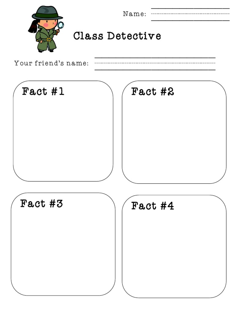 Class Detective Activity Sheet | PDF