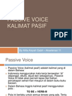 Passive Voice Kalimat Pasif: by Alifa Aisyah Sabil - Akselerasi 11