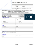 Design of Experiment (DOE) Planning Sheet: I. Administrative Information