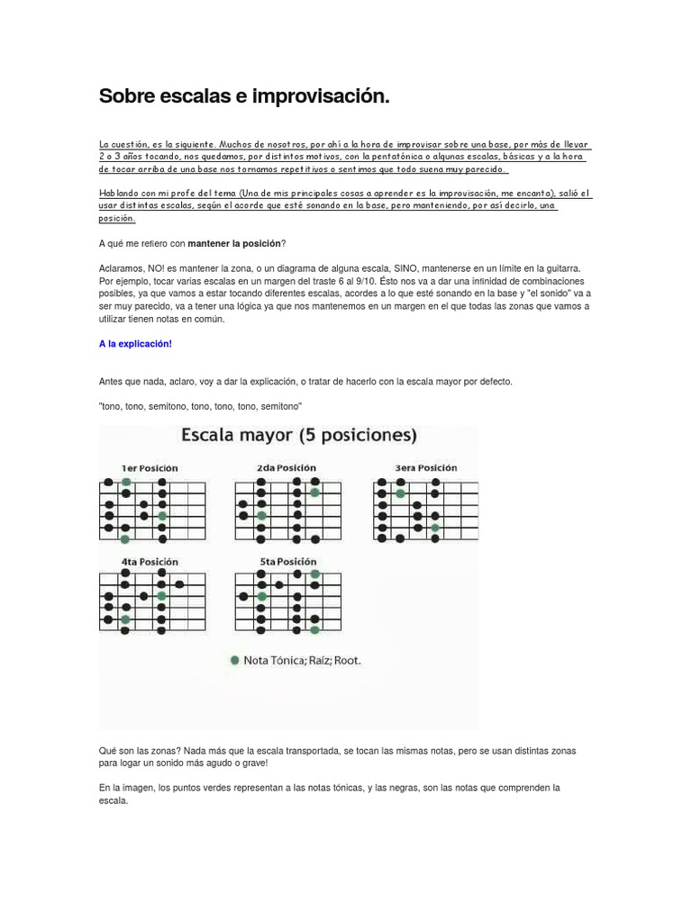Sobre Escalas e Improvisación | PDF | Escala (música) | Acorde (Música)