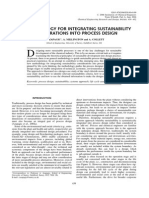 A Methodology For Integrating Sustainability Considerations Into Process Design