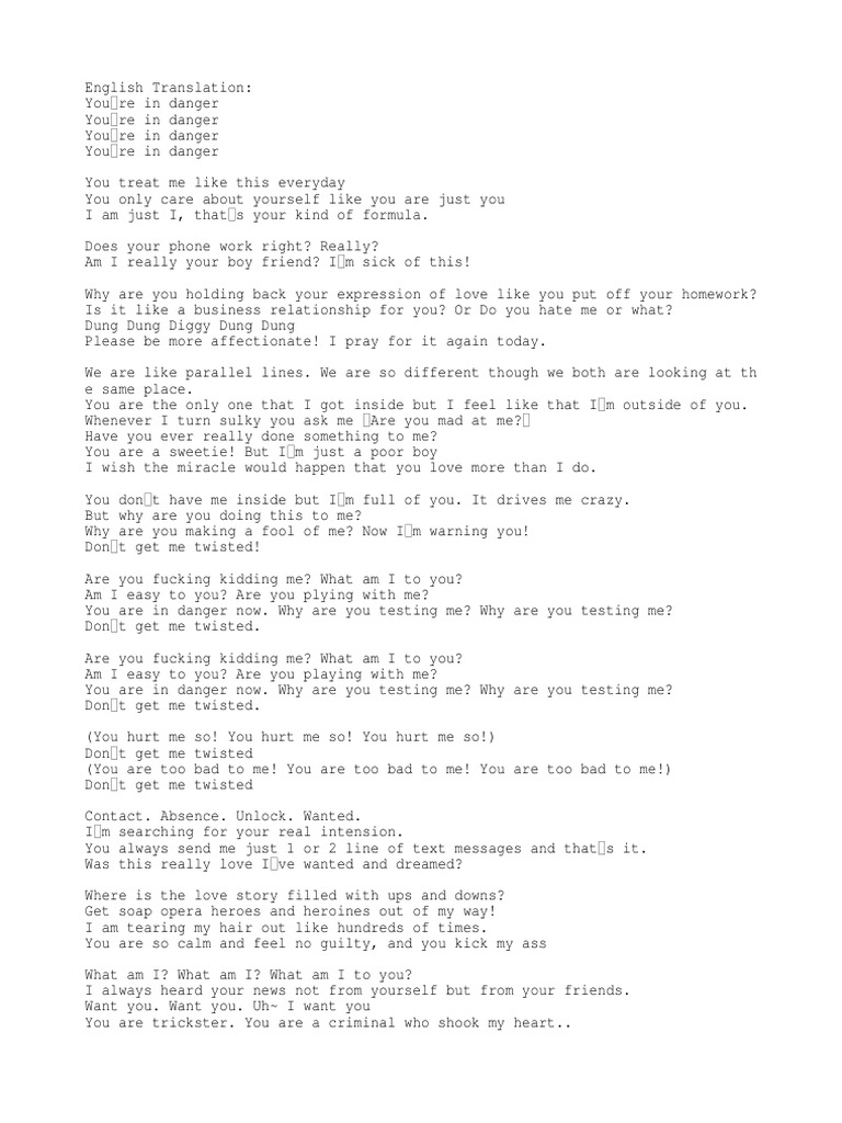 Bts Danger Lyrics