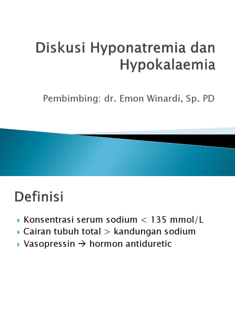 Pembimbing: Dr. Emon Winardi, Sp. PD | PDF | Intravenous Therapy ...