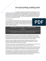 Management Accounting Costing and Budgeting