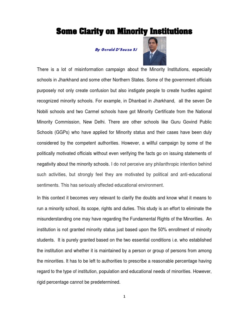 Understanding Minority Institutions | PDF | Supreme Court Of India ...