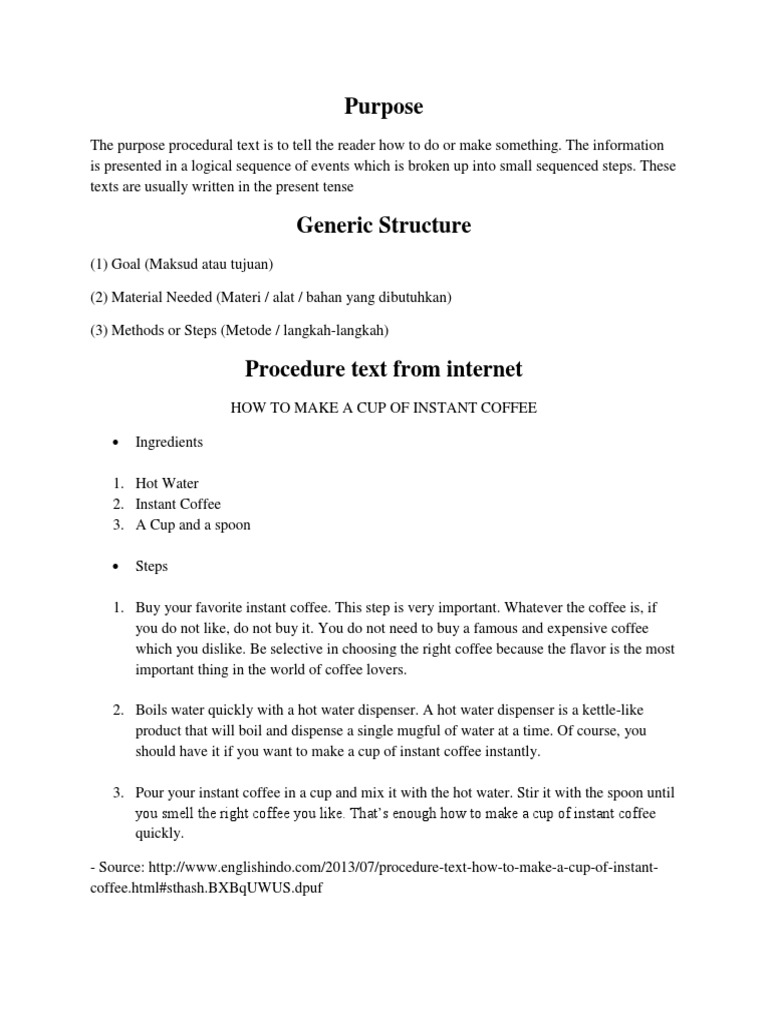 How To Make Coffee Procedure Text Howto Techno