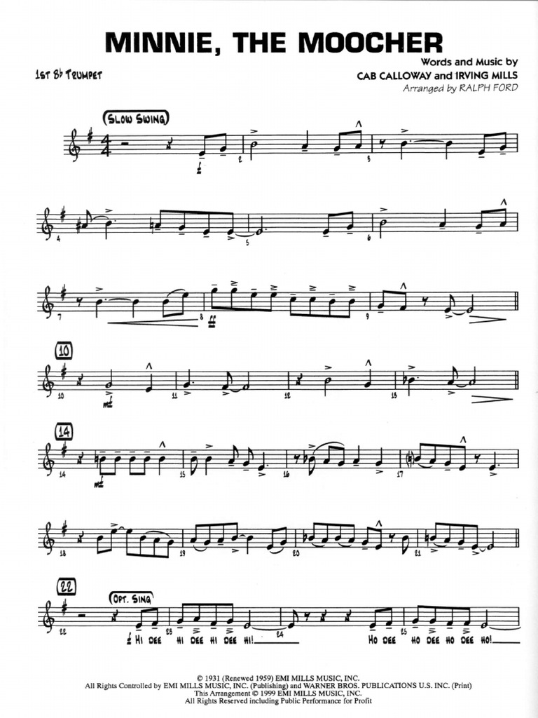 Minnie the moocher trumpet deals
