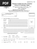 Application Form For MOT Course Session 2014-15