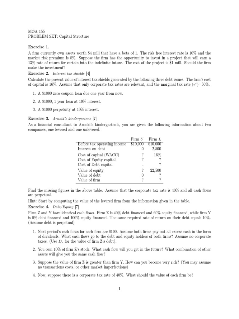 Pset Capital Structure Sol | PDF | Cost Of Capital | Capital Structure