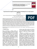 Experimental Investigation of Electrochemical Machining Process using Taguchi Approach