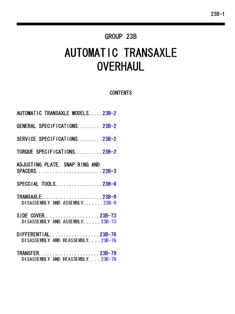 JF613E PDF Automatic Transmission Clutch