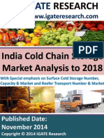 India Cold Chain Storage Market Analysis To 2018