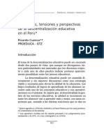 Tendencias, tensiones y perspectivas de la descentralización educativa en el Perú