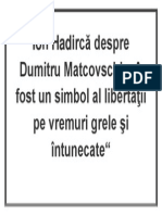 Ion Hadircă Despre Dumitru Matcovschi