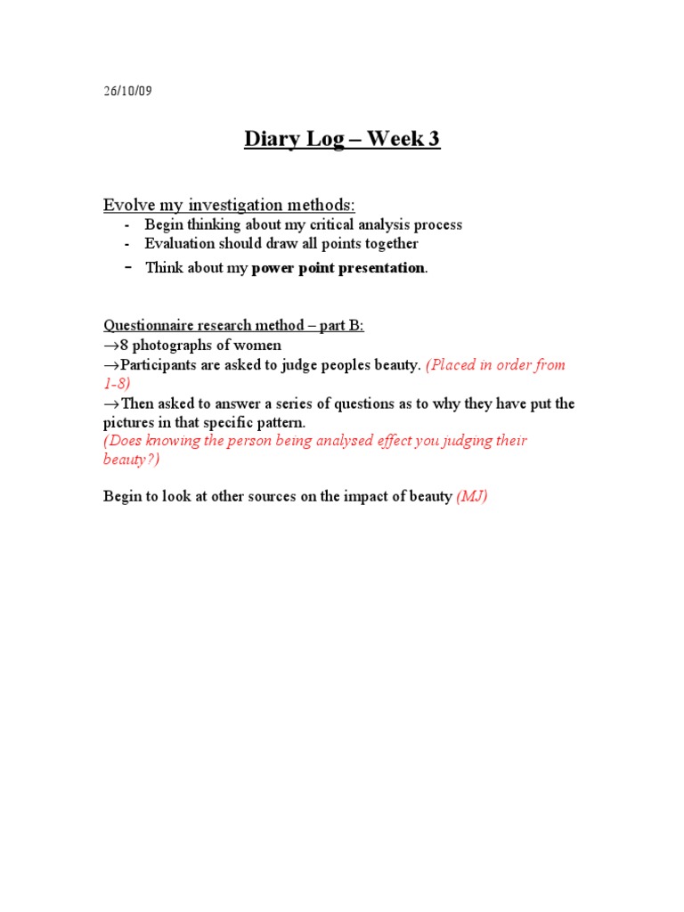 Diary 3 | PDF