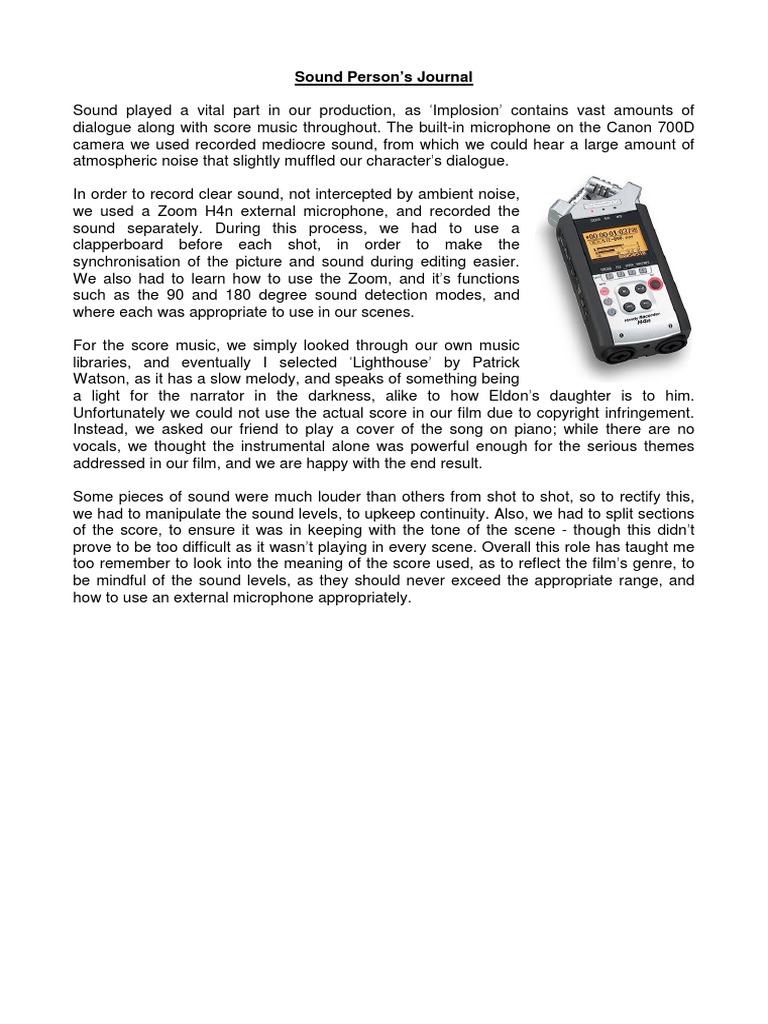 Sound Journal | PDF