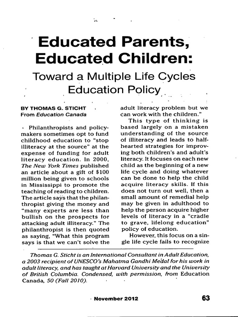 articles related to early childhood education