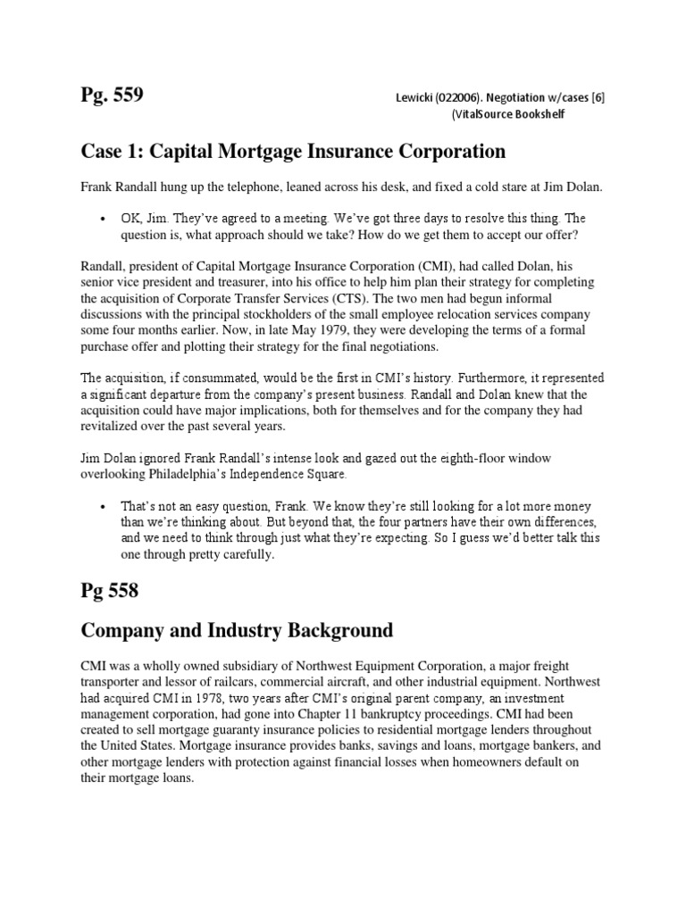Capital Mortgage Insurance Case