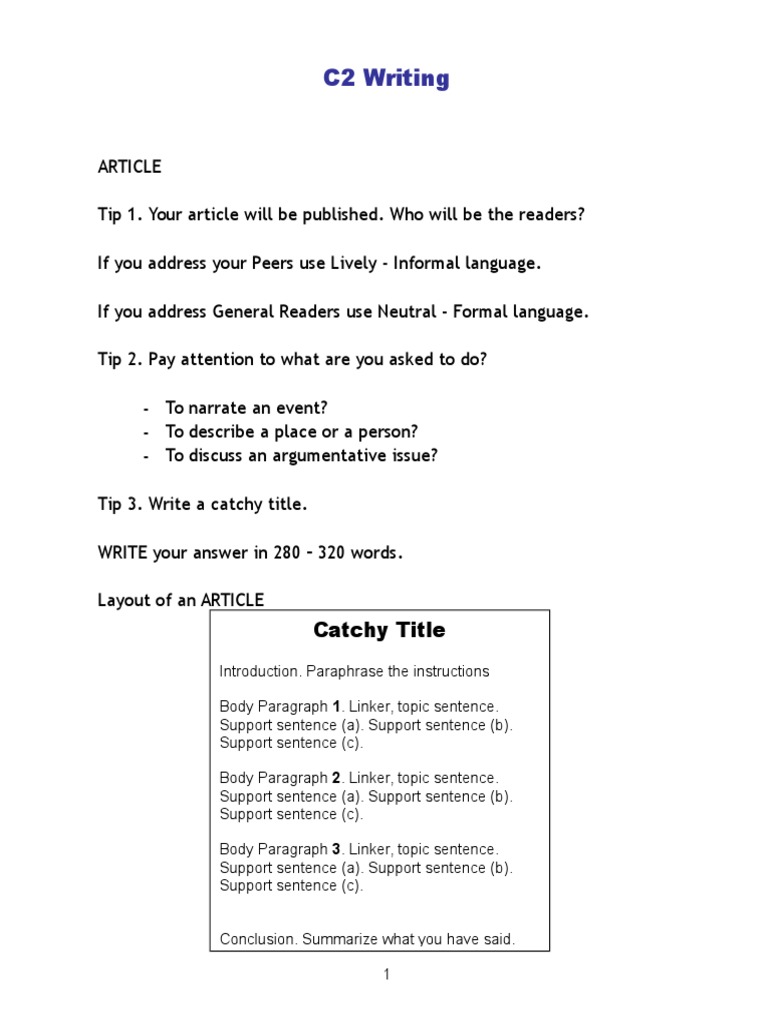 c2 Writing | Download Free PDF | Paragraph