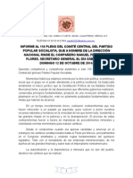 INFORME AL 156 PLENO DEL COMITu00C9 CENTRAL DEL PARTIDO POPULAR SOCIALISTA (Bueno) 1.doc