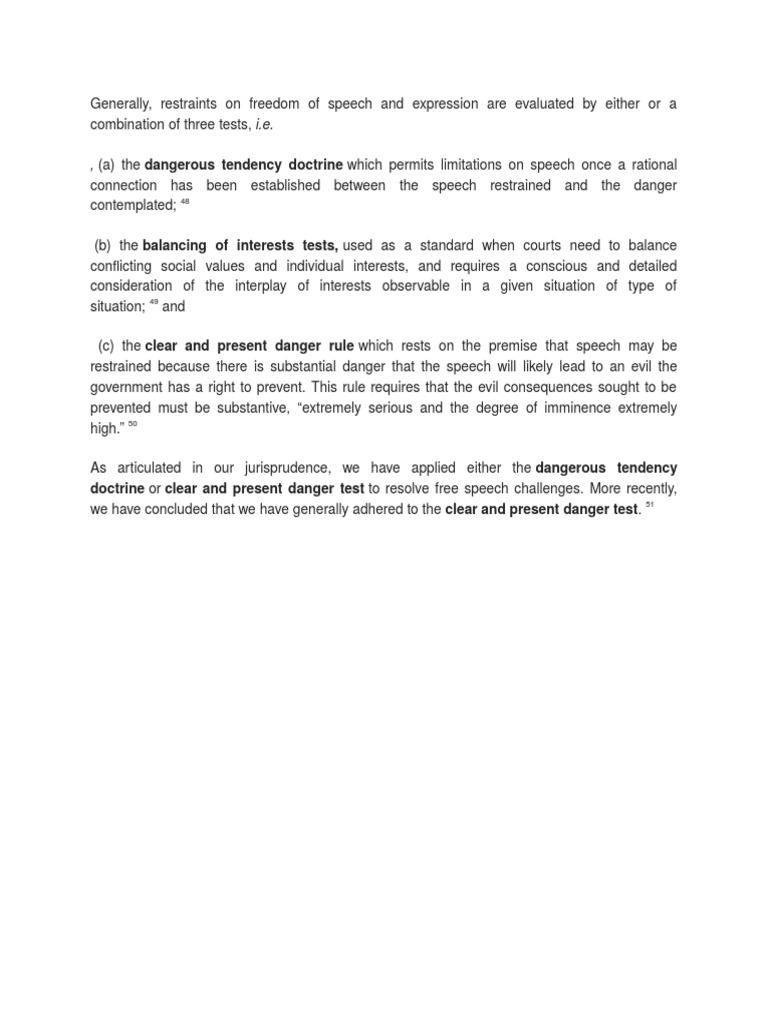 Tests on Restraints of Free Speech | PDF | Government | Public Sphere