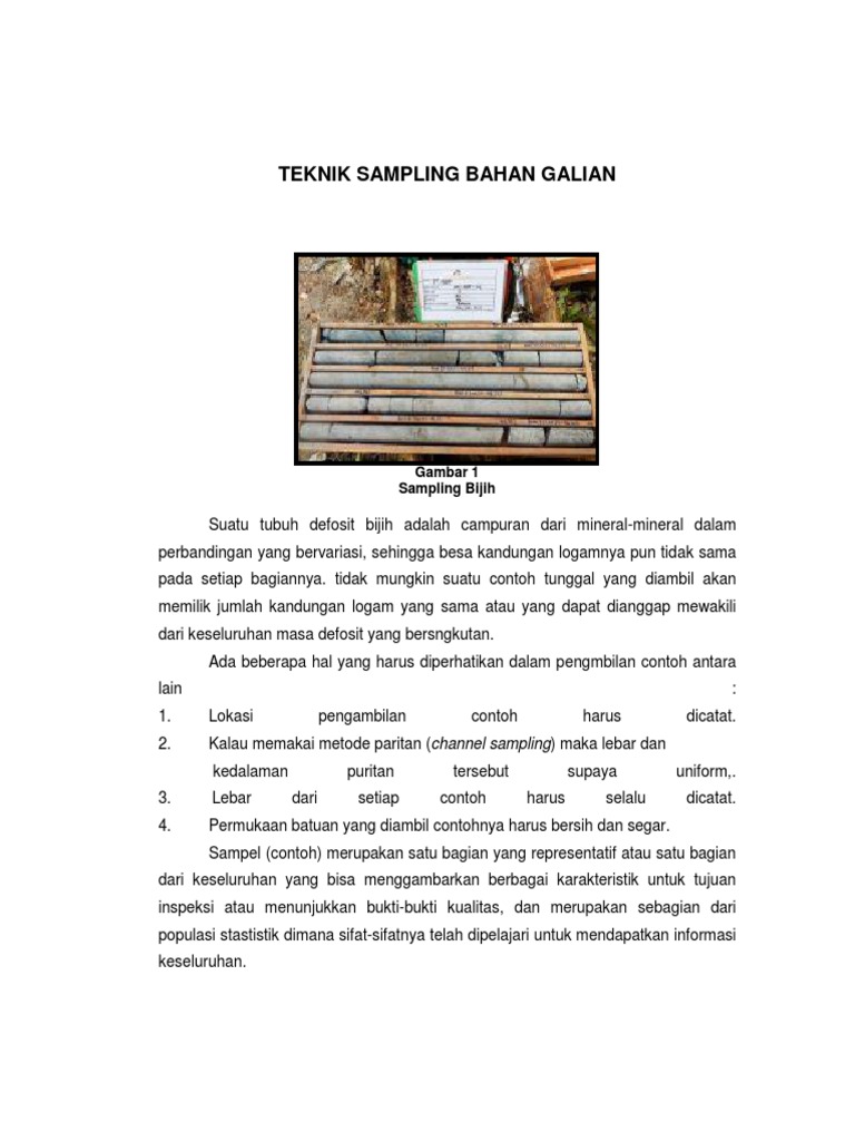 Teknik Sampling Bahan Galian | PDF | Ilmu Sosial