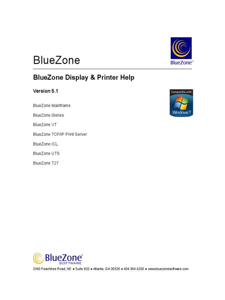 BlueZone Display & Printer Help Mainframe Computer Ibm System I