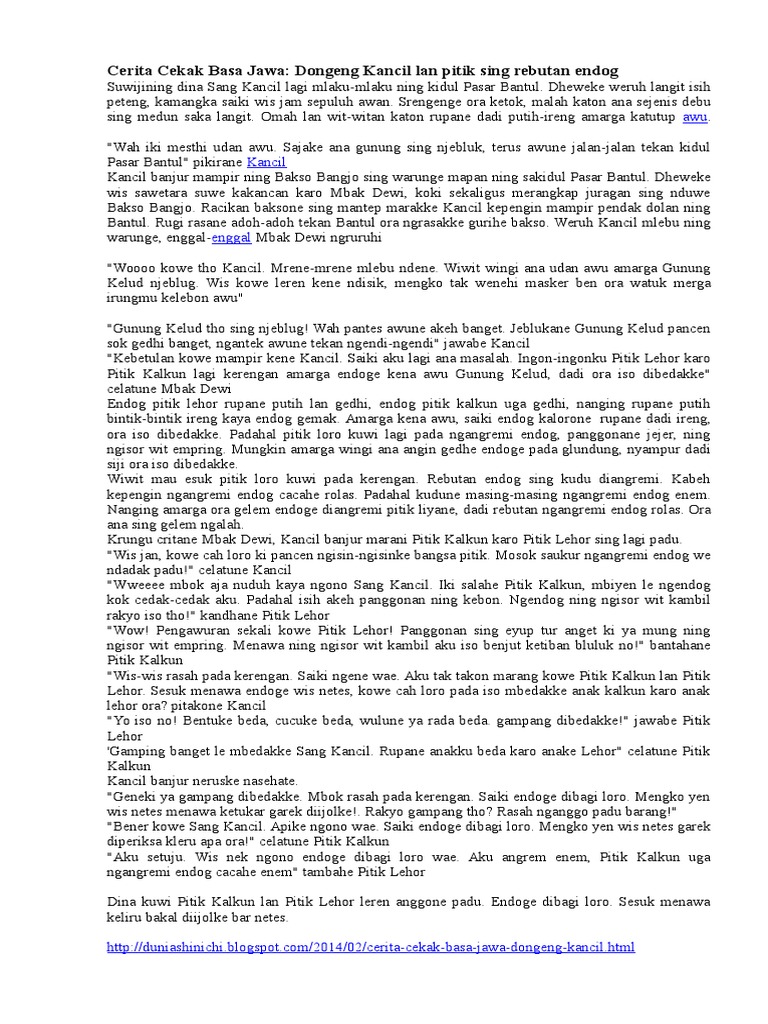 Cerita Cekak Basa Jawa PDF