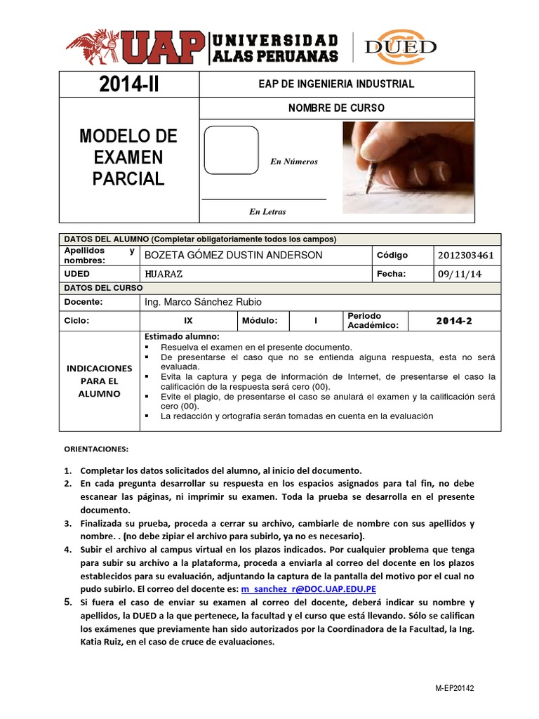 Examen Parcial Oym Industrial | PDF | Crecimiento personal y profesional