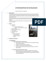 Titulaciones potenciométricas de neutralización: Puntos de equivalencia y cálculos