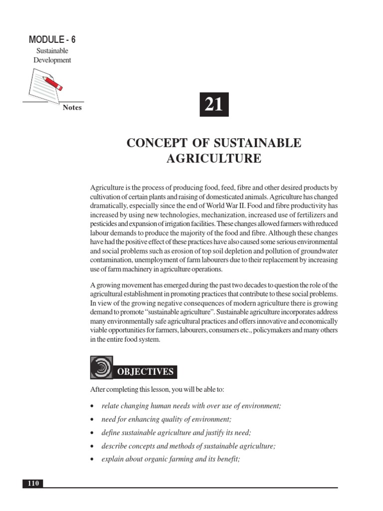 21 - Concept of Sustainable Agriculture | PDF