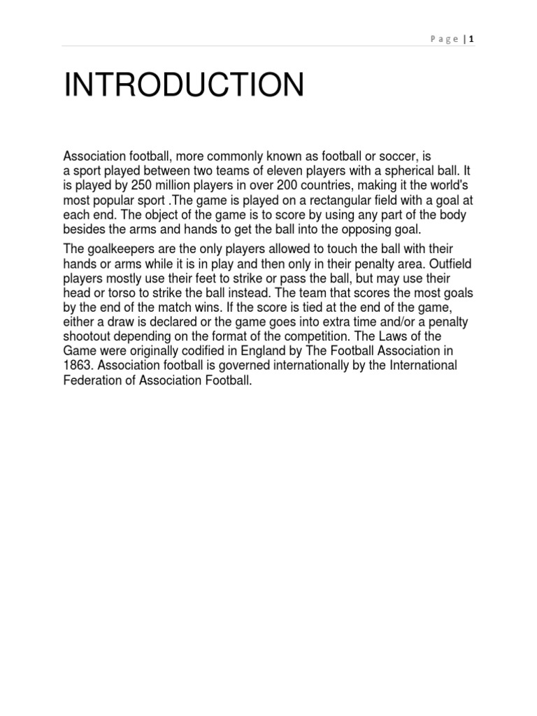 Physical Education Project On Football | PDF | Association Football ...