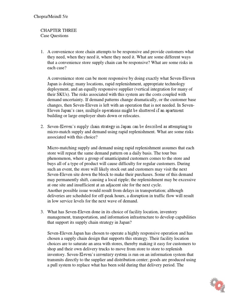Seven Eleven Case Study | PDF | Supply Chain | Inventory