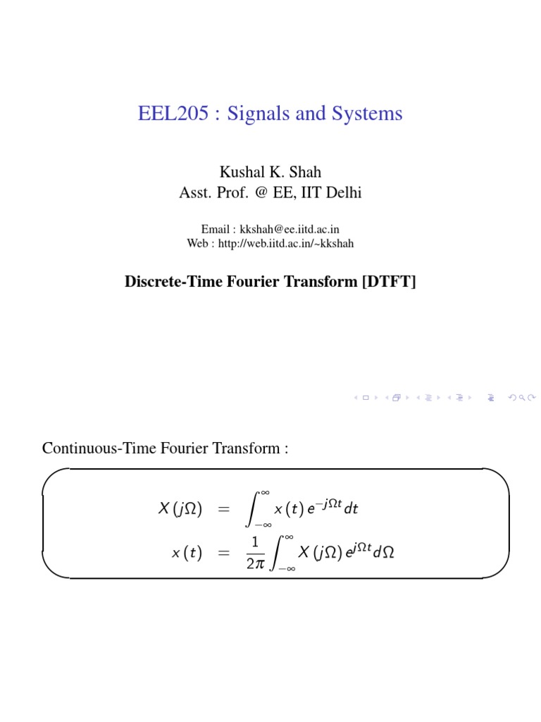 DTFT and CTFT Analysis in Signals | PDF