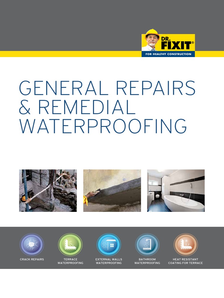 Dr. Fixit Waterproofing Solutions Guide | PDF | Concrete | Mortar (Masonry)