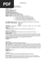 Download LESSON PLAN Reported Speech by Anonymous hVV6Zk0 SN248773765 doc pdf