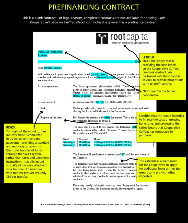 Coffee Financing Example PDF Refinancing Loans