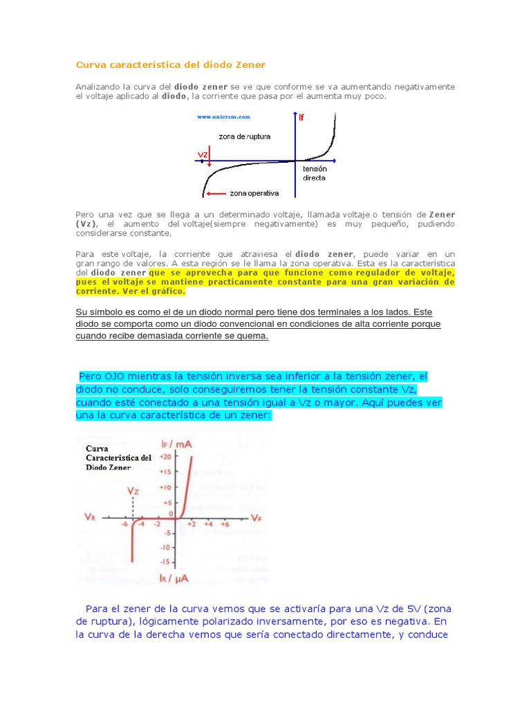 Curva Característica Del Diodo Zener PDF