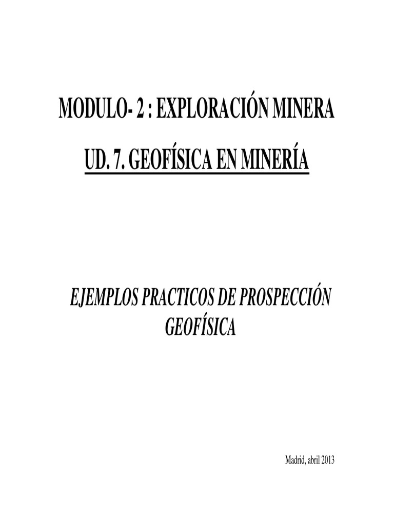 Geofísica en Minería: Métodos y Prospección | PDF | Ciencias de la ...