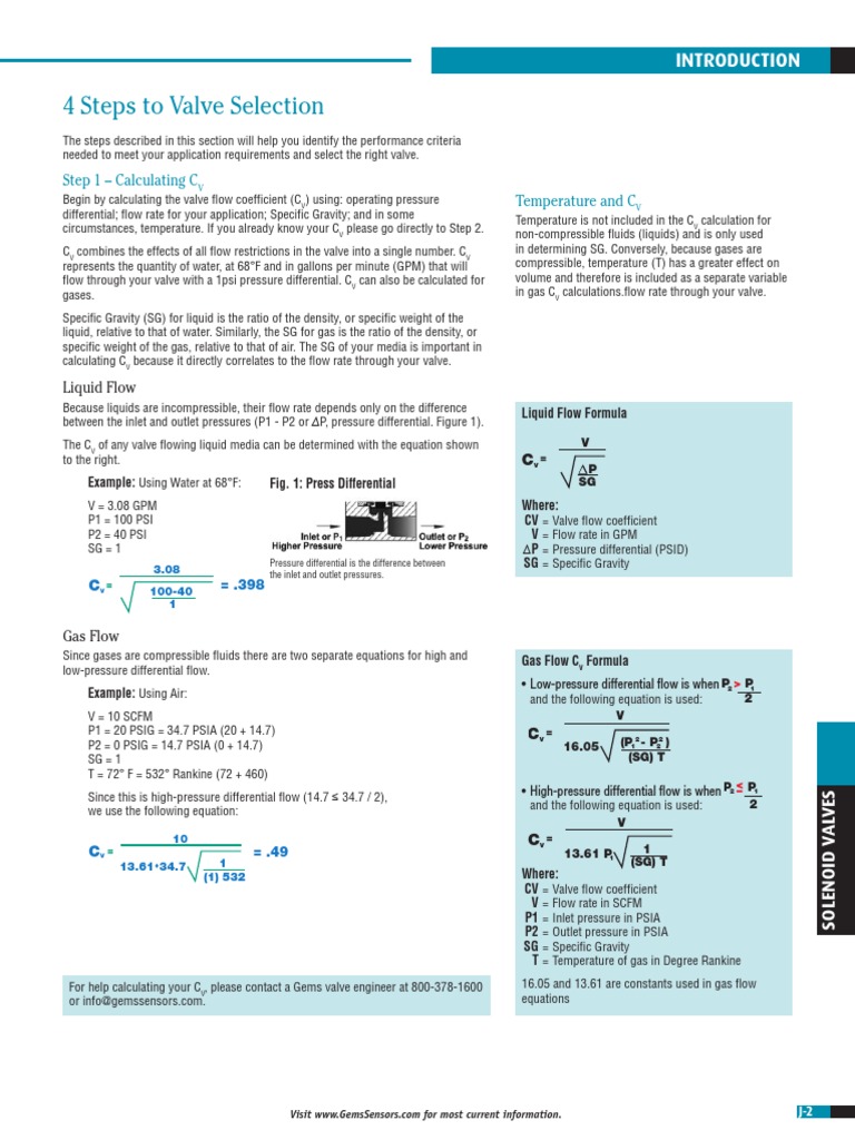 Valve Selection | PDF | Fluid Dynamics | Flow Measurement