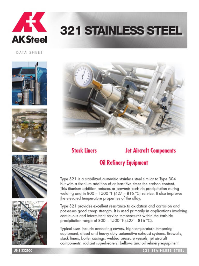 321 Data Sheet Stainless Steel Steel