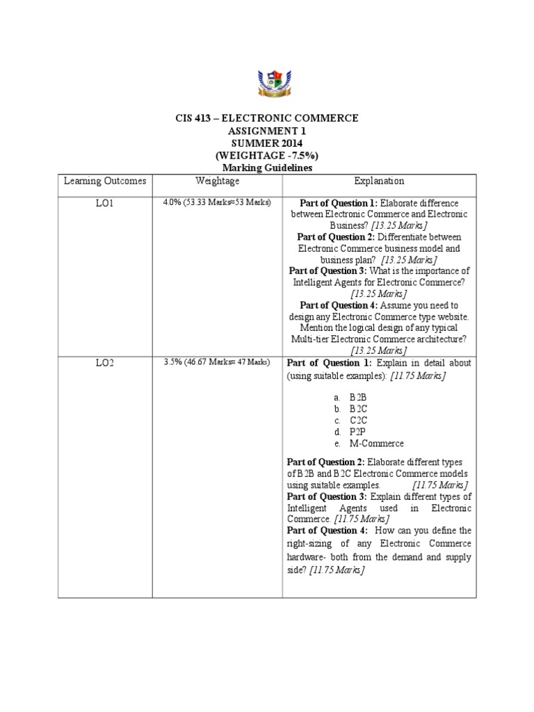 Marking Guidelines | PDF