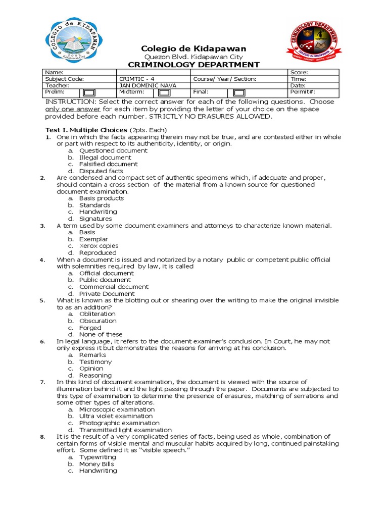 QD Prelim Notary Public Test (Assessment)