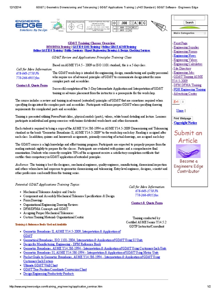 GD&T Applications Training | PDF | Science And Technology | Engineering