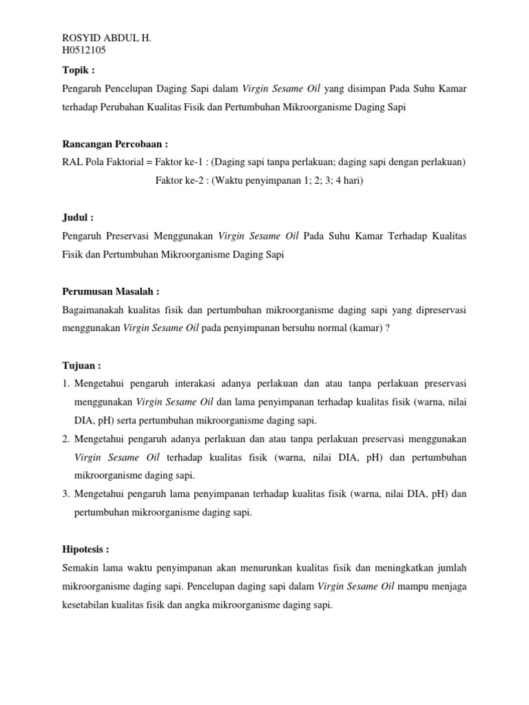 Contoh Kerangka Proposal Penelitian