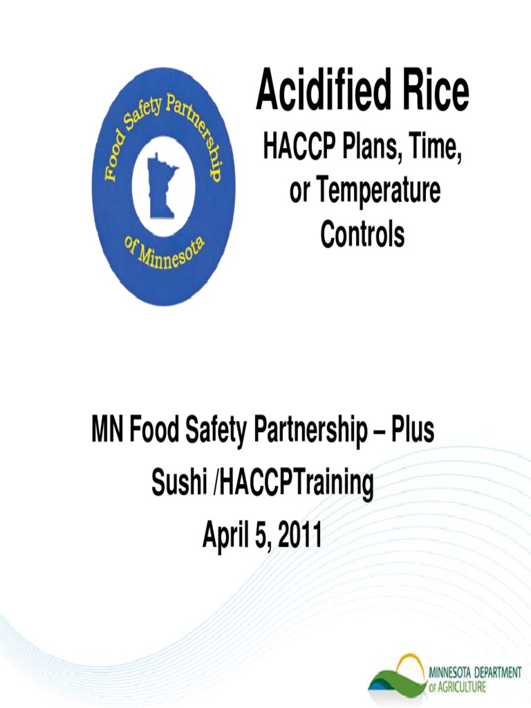 HACCP Guidelines for Acidified Rice | PDF | Ph | Hazard Analysis And ...